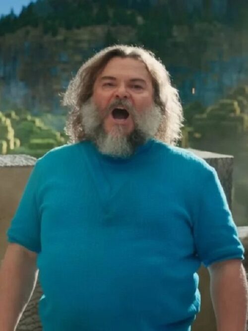 Jack Black A Minecraft Movie 2025 Steve Sweater inspired by Steve’s character look from the 2025 Minecraft Movie.