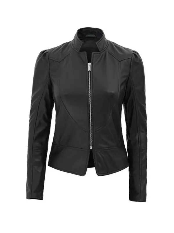 Slim fit Leather Black Jacket